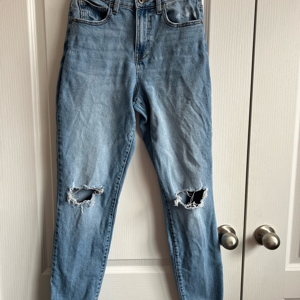 Celebrity Pink Light Blue Skinny Ripped Jeans